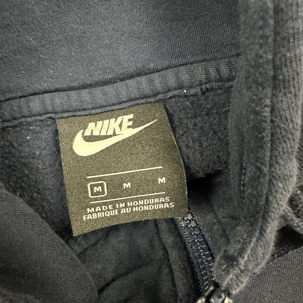 Nike Hoodie Men Medium Blue Solid Full Zip Training Sweatshir Swoosh Pockets M - Picture 4 of 10